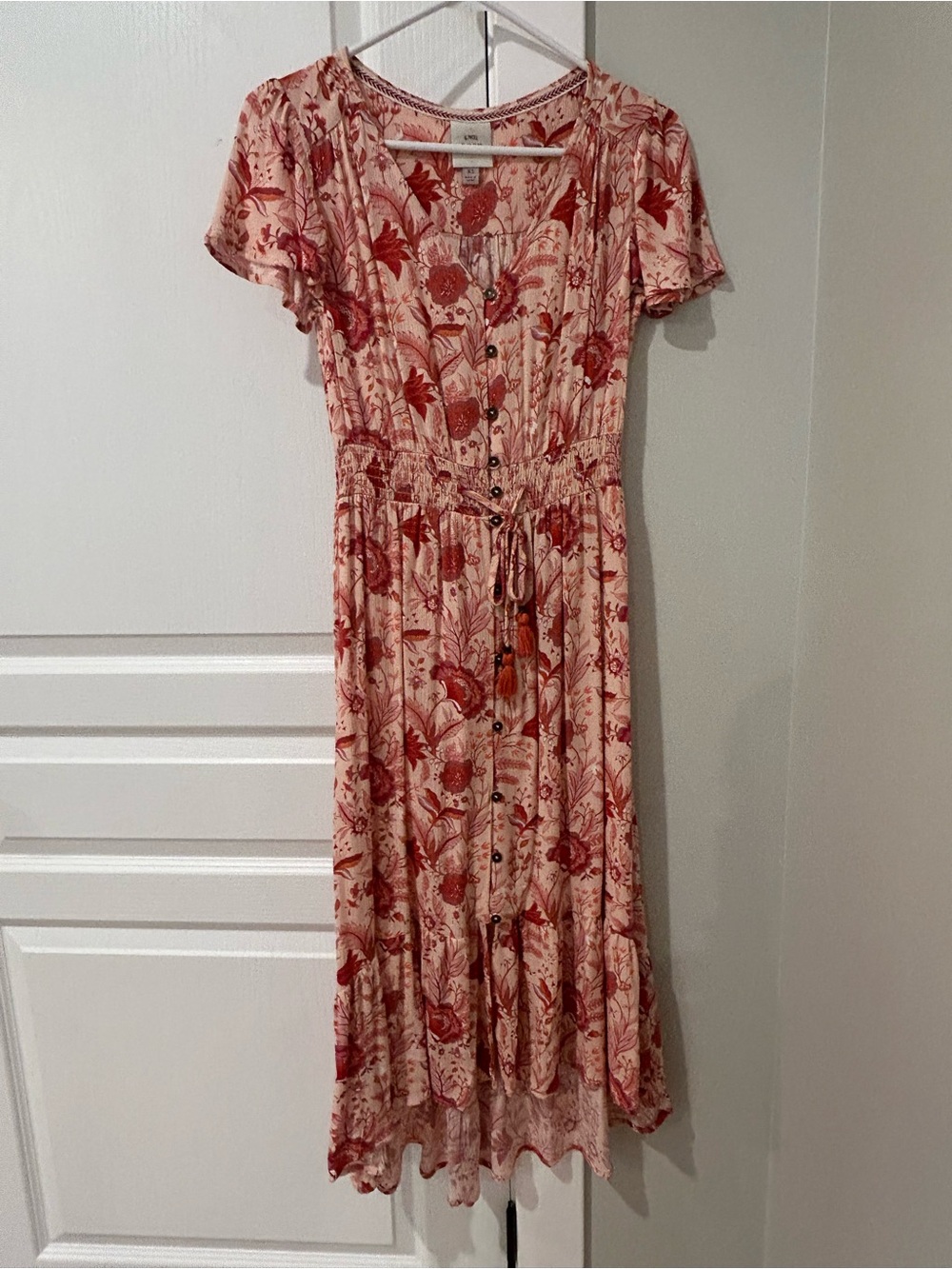 Target Coral and Cream Floral Maxi Dress